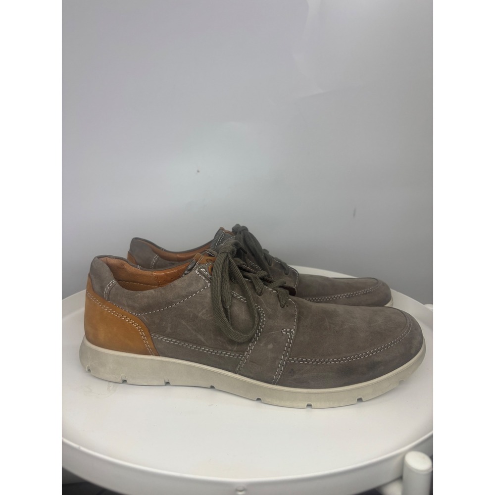 ECCO Iowa Casual Tie Gray Nubuck Leather Lace Up Sneakers Mens 46 12-12.5